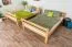 Lit superposé divisible avec matelas Bonell K24/n | 140 x 200 cm | Hêtre massif naturel laqué | Tête et pied droits