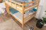 Lit superposé divisible avec matelas Bonell K24/n | 140 x 200 cm | Hêtre massif naturel laqué | Tête et pied droits
