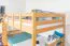 Lit superposé divisible avec matelas Bonell K24/n | 140 x 200 cm | Hêtre massif naturel laqué | Tête et pied droits