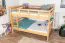 Lit superposé divisible avec matelas Bonell K24/n | 140 x 200 cm | Hêtre massif naturel laqué | Tête et pied droits
