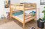 Lit superposé divisible avec matelas Bonell K24/n | 140 x 200 cm | Hêtre massif naturel laqué | Tête et pied droits