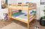 Lit superposé divisible avec matelas Bonell K24/n | 140 x 200 cm | Hêtre massif naturel laqué | Tête et pied droits