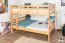 Lit superposé divisible avec matelas Bonell K24/n | 140 x 200 cm | Hêtre massif naturel laqué | Tête et pied droits