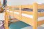 Lit superposé divisible avec matelas Bonell K24/n | 140 x 200 cm | Hêtre massif naturel laqué | Tête et pied droits