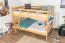 Lit superposé divisible avec matelas Bonell K24/n | 140 x 200 cm | Hêtre massif naturel laqué | Tête et pied droits