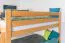 Lits superposés 160 x 190 cm pour adultes "Easy Premium Line" K24/n, tête et pied de lit droits, en hêtre massif verni naturel, séparable