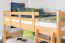 Lits superposés 160 x 190 cm pour adultes "Easy Premium Line" K24/n, tête et pied de lit droits, en hêtre massif verni naturel, séparable