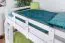 Lits superposés 140 x 200 cm pour adultes "Easy Premium Line" K24/n, tête et pied de lit droits, hêtre massif laqué blanc, convertibles