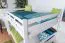 Lits superposés 140 x 200 cm pour adultes "Easy Premium Line" K24/n, tête et pied de lit droits, hêtre massif laqué blanc, convertibles