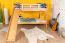Lit superposé enfant avec toboggan 80 x 190 cm | Hêtre massif verni naturel | Séparable en 2 lits | Easy Premium Line K25/n