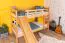 Lit superposé enfant avec toboggan 80 x 190 cm | Hêtre massif verni naturel | Séparable en 2 lits | Easy Premium Line K25/n