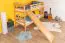 Lit superposé enfant avec toboggan 80 x 190 cm | Hêtre massif verni naturel | Séparable en 2 lits | Easy Premium Line K25/n
