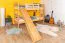 Lit superposé enfant avec toboggan 80 x 190 cm | Hêtre massif verni naturel | Séparable en 2 lits | Easy Premium Line K25/n
