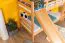 Lit superposé enfant avec toboggan 80 x 190 cm | Hêtre massif verni naturel | Séparable en 2 lits | Easy Premium Line K25/n