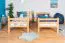 Lit superposé enfant avec toboggan 80 x 190 cm | Hêtre massif verni naturel | Séparable en 2 lits | Easy Premium Line K25/n