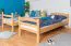 Lit superposé enfant avec toboggan 80 x 190 cm | Hêtre massif verni naturel | Séparable en 2 lits | Easy Premium Line K25/n