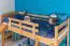 Lit superposé avec toboggan 90 x 200 cm | Bois de hêtre massif naturel laqué | Séparable en deux lits simples | Easy Premium Line K25/n