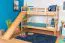 Lit superposé avec toboggan 90 x 190 cm | Hêtre massif naturel | Séparable en 2 lits simples | Easy Premium Line K26/n
