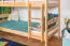 Lit superposé avec toboggan 90 x 190 cm | Hêtre massif naturel | Séparable en 2 lits simples | Easy Premium Line K26/n