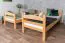 Lit superposé enfant avec toboggan 80 x 190 cm | Bois massif hêtre naturel | Séparable en deux lits | Easy Premium Line K26/n