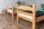 Lit superposé avec toboggan 90 x 190 cm | Hêtre massif naturel | Séparable en 2 lits simples | Easy Premium Line K26/n