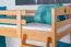 Lit mezzanine enfant 90x200 cm avec toboggan | Hêtre massif naturel | Séparable en 2 lits | Easy Premium Line K27/n