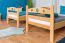 Lit mezzanine enfant 90x200 cm avec toboggan | Hêtre massif naturel | Séparable en 2 lits | Easy Premium Line K27/n
