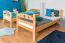 Lit mezzanine enfant 90x200 cm avec toboggan | Hêtre massif naturel | Séparable en 2 lits | Easy Premium Line K27/n
