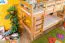 Lit mezzanine enfant avec toboggan 80 x 190 cm | Hêtre massif verni naturel | Convertible en deux lits simples | Easy Premium Line K29/n