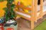 Lit mezzanine enfant avec toboggan 80 x 190 cm | Hêtre massif verni naturel | Convertible en deux lits simples | Easy Premium Line K29/n