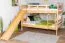 Lit superposé avec toboggan 160 x 190 cm | Bois de hêtre massif naturel | Séparable en 2 lits | Easy Premium Line K32/n