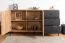 Buffet Lincolnia 04 | Chêne / Noir | 85 x 160 x 40 cm | 2 portes, 3 tiroirs, 4 niches