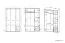 Armoire à portes battantes / penderie Mochis 01, couleur : chêne Sonoma clair, 3 inserts de couleur inclus - Dimensions : 200 x 120 x 50 cm (H x L x P), avec 3 portes, 2 tiroirs et 6 compartiments