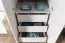 Armoire penderie Knoxville 28 | 4 portes dont 2 miroirs | 3 tiroirs | 5 compartiments | Pin blanc/gris | 202 x 183 x 65 cm