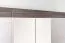 Armoire penderie Knoxville 28 | 4 portes dont 2 miroirs | 3 tiroirs | 5 compartiments | Pin blanc/gris | 202 x 183 x 65 cm
