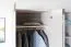 Armoire penderie Knoxville 28 | 4 portes dont 2 miroirs | 3 tiroirs | 5 compartiments | Pin blanc/gris | 202 x 183 x 65 cm