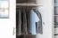 Armoire penderie Knoxville 28 | 4 portes dont 2 miroirs | 3 tiroirs | 5 compartiments | Pin blanc/gris | 202 x 183 x 65 cm