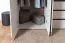 Armoire penderie Knoxville 28 | 4 portes dont 2 miroirs | 3 tiroirs | 5 compartiments | Pin blanc/gris | 202 x 183 x 65 cm