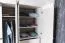 Armoire penderie Knoxville 28 | 4 portes dont 2 miroirs | 3 tiroirs | 5 compartiments | Pin blanc/gris | 202 x 183 x 65 cm