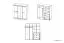 Armoire penderie Knoxville 28 | 4 portes dont 2 miroirs | 3 tiroirs | 5 compartiments | Pin blanc/gris | 202 x 183 x 65 cm
