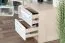 Table de chevet Greeley 13 pour chambre ado | Hêtre/Blanc/Gris clair | 2 tiroirs | 48 x 40 x 40 cm