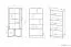 Vitrine blanche brillante | 191 x 87 x 41 cm | 4 portes, 5 compartiments | Design contemporain