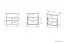 Table de nuit Sydfalster 04 | Blanc & Blanc brillant | 53 x 45 x 34 cm | 2 tiroirs, 1 niche