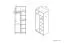 Armoire enfant Renton 02 | 2 portes battantes | 7 compartiments | Gris platine, blanc, bleu-vert | 199 x 80 x 52 cm