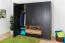 Armoire penderie Andenne 02 | Noir & Noyer | 215 x 210 x 60 cm | Rangement spacieux & design moderne