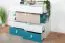 Commode Aalst 22 chambre ado | Chêne, blanc, bleu | 90 x 110 x 40 cm | 6 tiroirs, 2 portes
