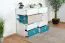 Commode Aalst 22 chambre ado | Chêne, blanc, bleu | 90 x 110 x 40 cm | 6 tiroirs, 2 portes