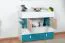 Commode Aalst 22 chambre ado | Chêne, blanc, bleu | 90 x 110 x 40 cm | 6 tiroirs, 2 portes