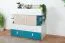 Commode Aalst 22 chambre ado | Chêne, blanc, bleu | 90 x 110 x 40 cm | 6 tiroirs, 2 portes