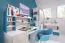 Commode Aalst 22 chambre ado | Chêne, blanc, bleu | 90 x 110 x 40 cm | 6 tiroirs, 2 portes